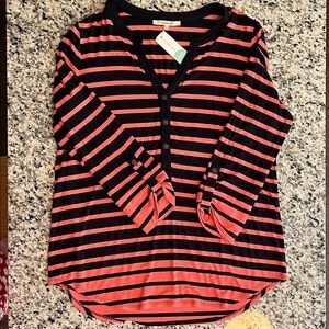 41 Hawthorn Black and Pink Striped Button-Down Shirt